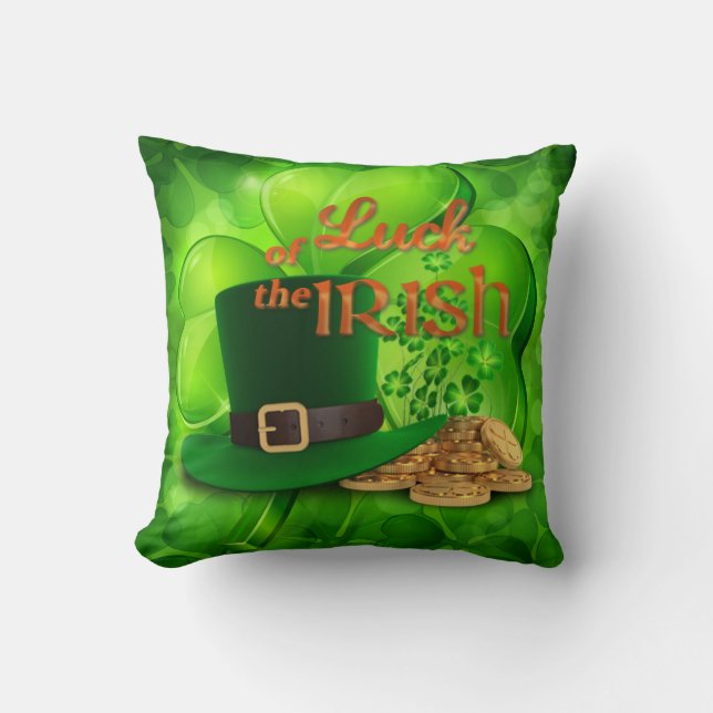 Coussin St. Patrick's - "La chance des Irlandais" - Shamro (Recto)