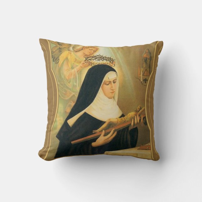 Coussin St Rita de Cascia w/Crown d'ange d'épines (Recto)
