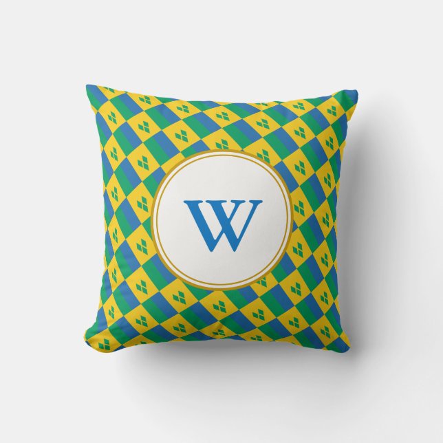Coussin ST VINCENT GRENADINES Monogramme Nation Bénéficiai (Recto)