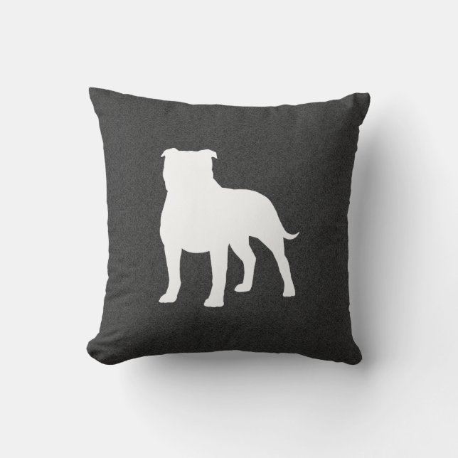 Coussin Staffordshire Bull Terrier Silhouette (Recto)