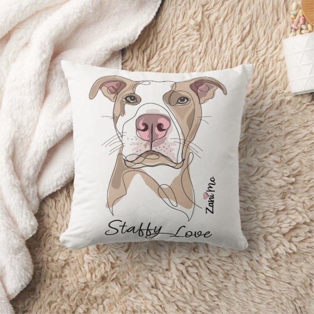 Coussin Staffy Love - Zani Mo Protection (Couverture)