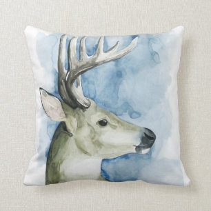 Coussin Stag errant - Aquarelle
