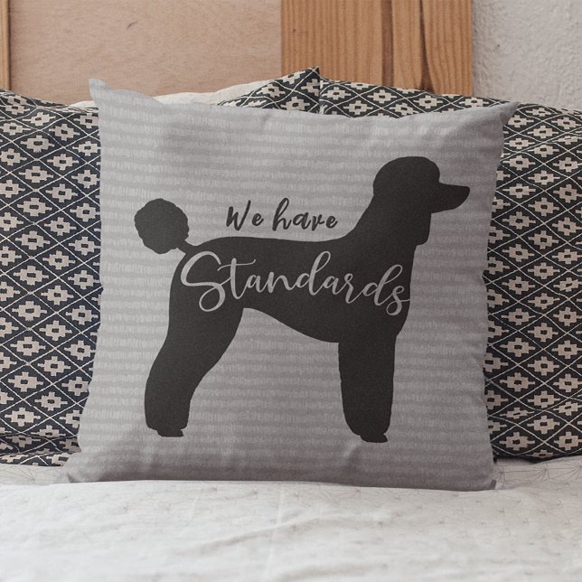 Coussin Standard Poodle Nous Avons Standards Chien Silhoue (Créateur téléchargé)