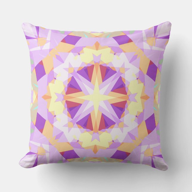 Coussin Star moderne Noël Festive violet or jaune (Recto)