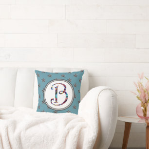 Coussin Star Monogramme Famille Tie initiale Dye Celestial