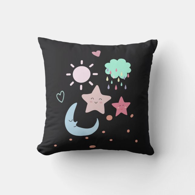Coussin Star Moon nuage soleil coeur mignon (Recto)