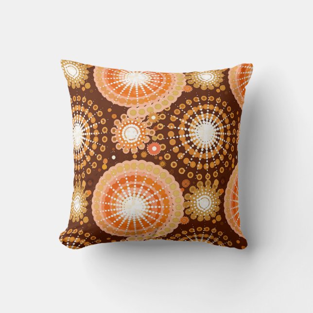 Coussin Starburbs et pingwheel, chocolat brun & tan (Recto)