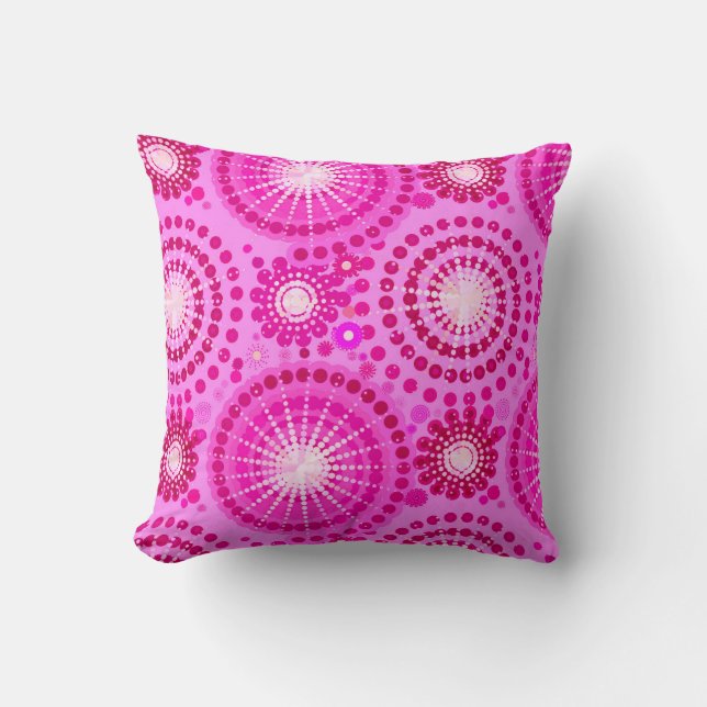 Coussin Starburbs et pingwheel, orchidée et magenta (Recto)