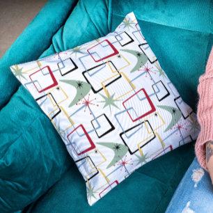 Coussin Starburst atomique Boomerang Carré milieu du siècl