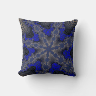Coussin Starburst bleu et argent