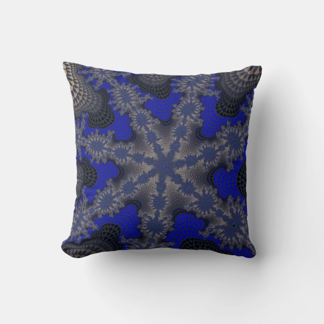 Coussin Starburst bleu et argent (Recto)