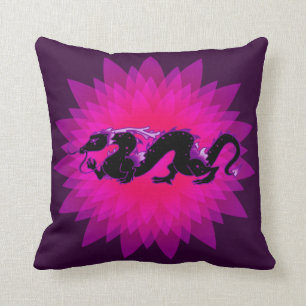 Coussin Starburst noir et pourpre de dragon de dragon