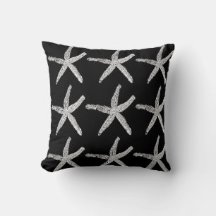 Coussin Starfish Black Blanc Double Couleurs Personnalisée
