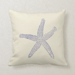 Coussin Starfish bleu