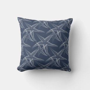 Coussin Starfish Navy Blue Beach Jeu d'oreiller