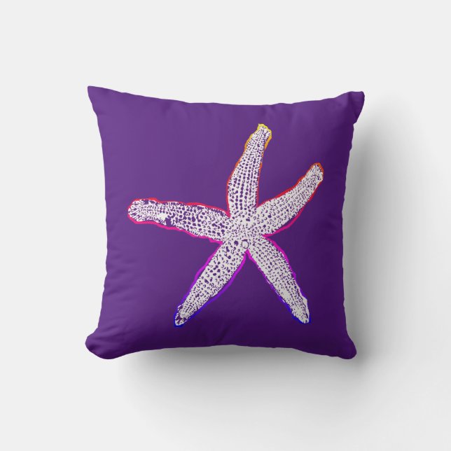 Coussin Starfish Pink Purple mignon Personnalisé Fête des  (Recto)