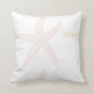 Coussin Starfish Plage Côtière Blanc Lumière Pastel Orange