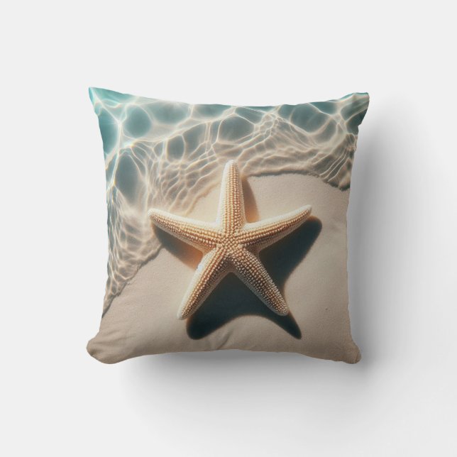 Coussin Starfish Seashell Beige Tropical Beach Océan (Recto)