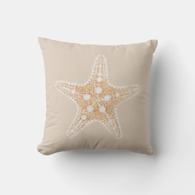 Coussin Starfish sur beige pastel brun clair (Recto)