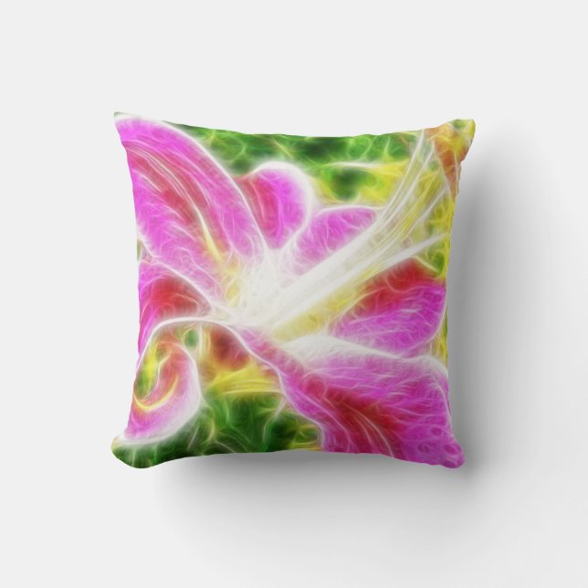 Coussin Stargazer Lily Abstrait Floral (Recto)