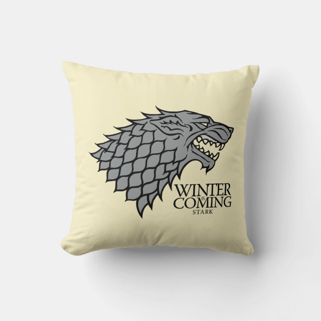 Coussin Stark Sigil - L'Hiver Arrive (Recto)