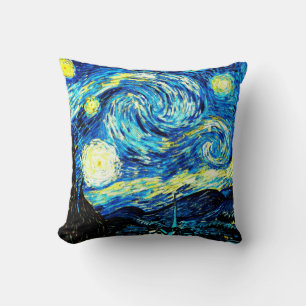 Coussin Starry Night, célèbre tableau de van Gogh,