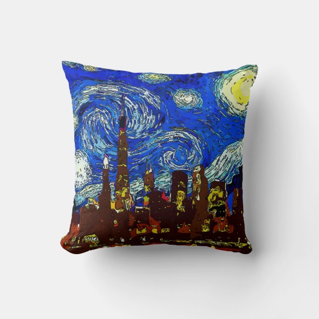 Coussin Starry Night Chicago, (Recto)