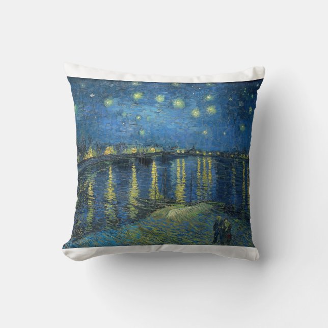 Coussin Starry Night Over the Rhone par Vincent van Gogh (Recto)