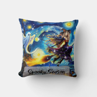 Coussin Starry Night Witchy Halloween Design
