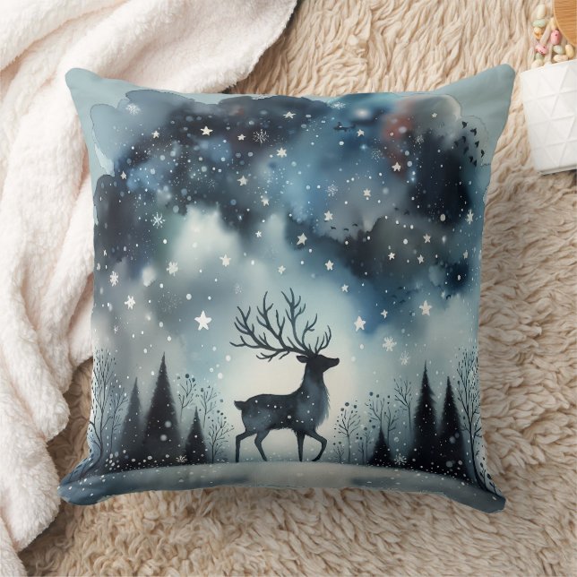 Coussin Starry Winter Night Deer (Couverture)