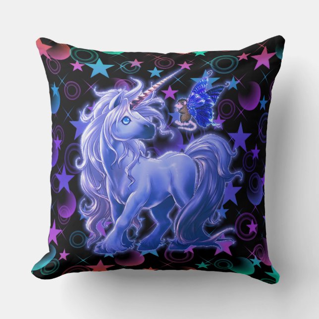 Coussin Stars 'n Stuff Blue Unicorn (Recto)