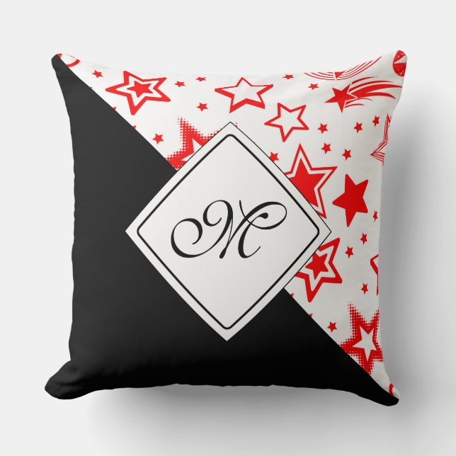 Coussin Stars Tattoos rouge + vos idées (Recto)
