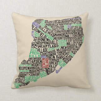 Coussin Staten Island New York City Word Art Map