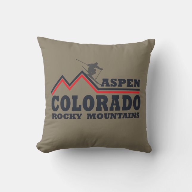 Coussin Station de ski d'Aspen Colorado (Recto)