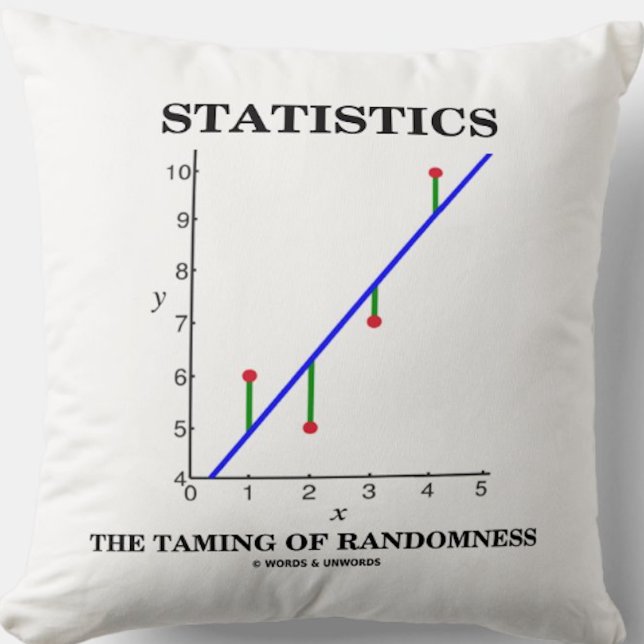 Coussin Statistics The Taming Of Randomness Stats Humour (Stats throw pillow for anyone who knows that statistics is the taming of randomness)