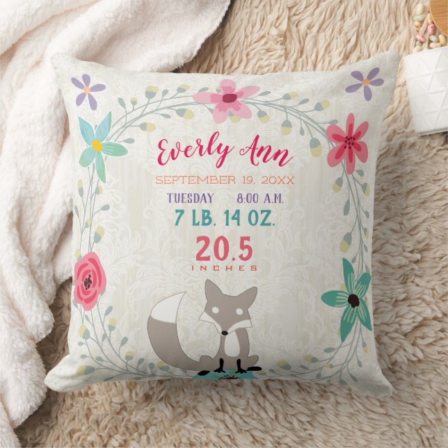 Coussin Statistiques de naissance Bébé fille Créature de l (Couverture)