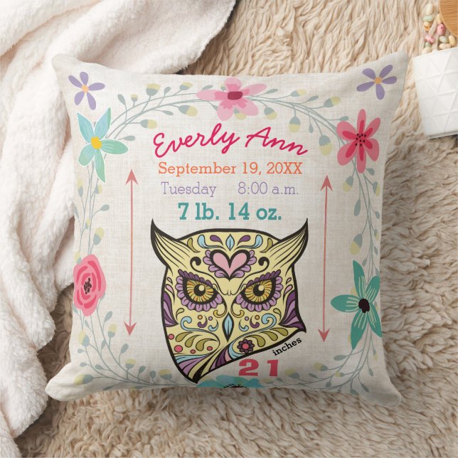 Coussin Statistiques de naissance Bébé Fille Créature de l (Couverture)