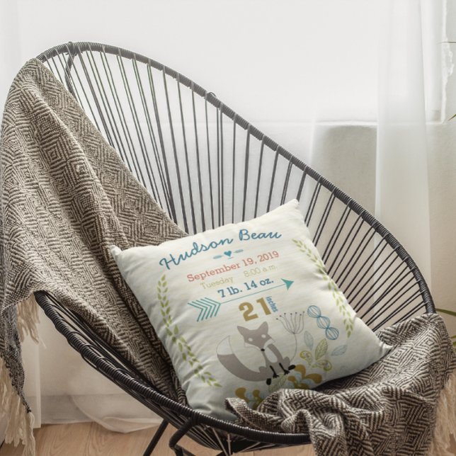 Coussin Statistiques de naissance Bébé Garçon Créatures de (Créateur téléchargé)