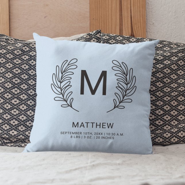 Coussin Statistiques de naissance bébé nouveau-né à monogr (Créateur téléchargé)