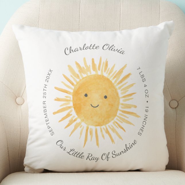 Coussin Statistiques de naissance Couleur de soleil Jeu d' (Créateur téléchargé)