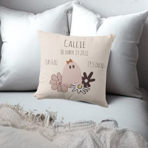 Coussin Statistiques de naissance de bébé automne