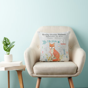 Coussin Statistiques de naissance de bébé de la nurserie m