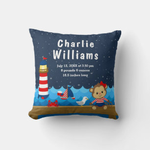 Coussin Statistiques de naissance de la Marine Rouge de Si