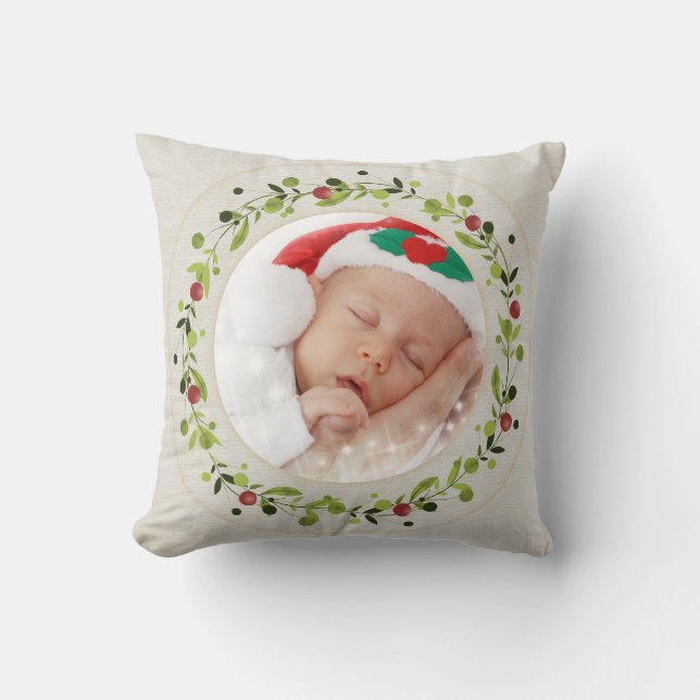 Coussin Statistiques de naissance de nouveau-né Noël, Anno (Recto)
