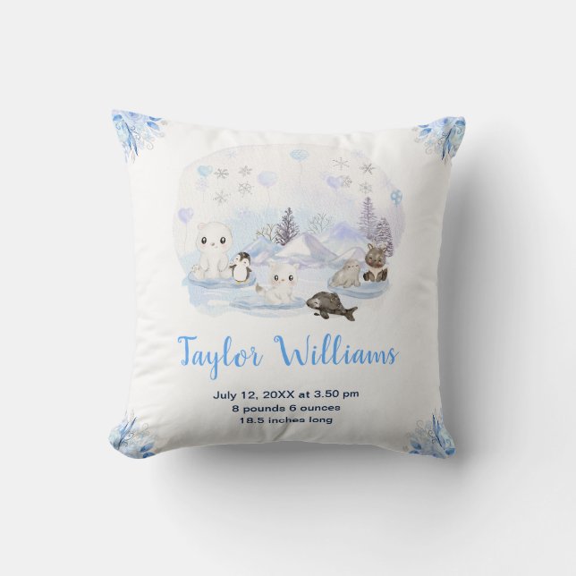 Coussin Statistiques de naissance des animaux arctiques de (Recto)