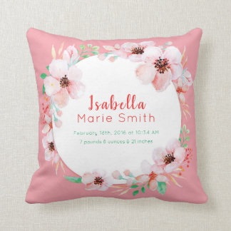 Coussin Statistiques de naissance Élégante infirmière Cous