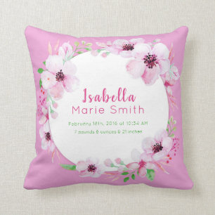 Coussin Statistiques de naissance Élégante infirmière Cous