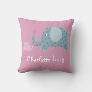 Coussin Statistiques de naissance Éléphants à pois personn