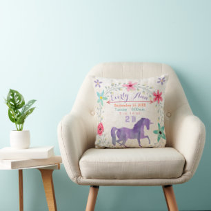 Coussin Statistiques de naissance Fille Créatures Magiques