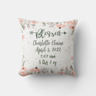 Coussin Statistiques de naissance florale